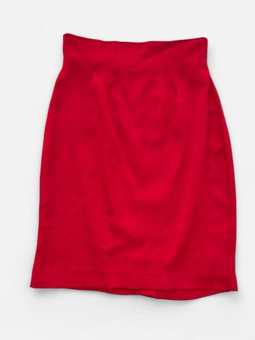 Vintage Flora Kung Red 100% silk pencil skirt Size 10
